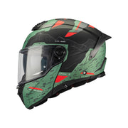MT Atom 2 SV Highlands C6 Motorcycle Helmet Matt Green Red