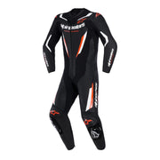 Alpinestars GP Force V2 Leather Suit 1PC Black White Red Fluo