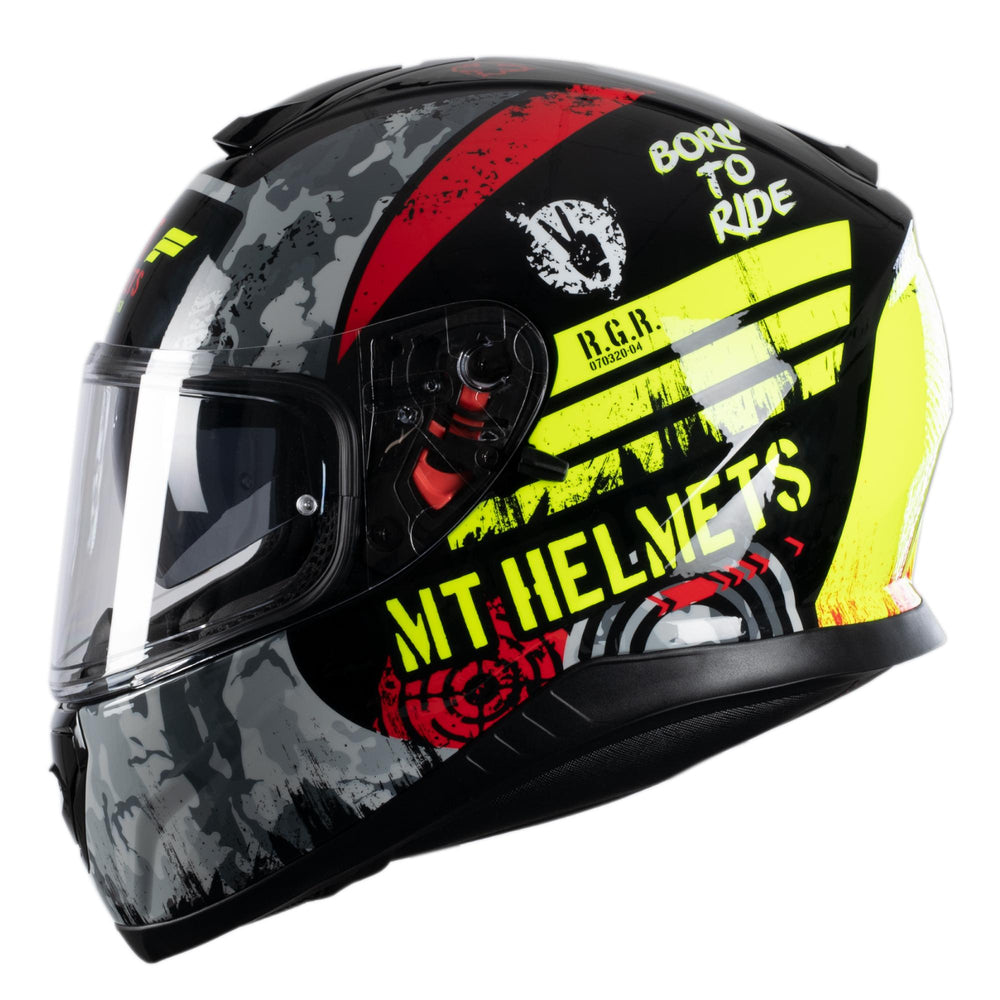 MT Thunder 3 Sniper Gloss Black/Fluo Yellow Motorcycle Helmet Black Fluo Yellow