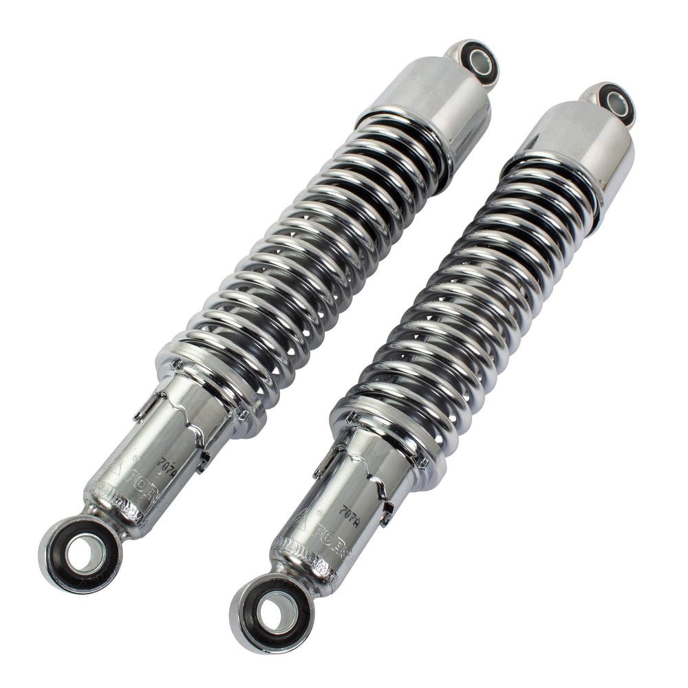 Bike It 320mm Eye To Eye Chrome Twin Shock Absorbers