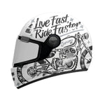 MT Jarama SV Art A2 Gloss Motorcycle Helmet White/Black