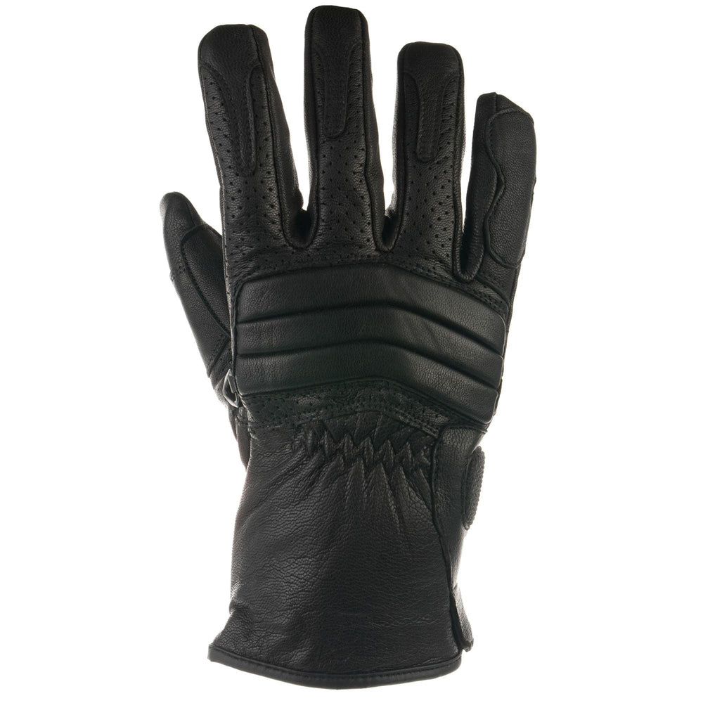 Bike It  Ultimate Cruiser Leather Motorcycle Gloves UCG Black
