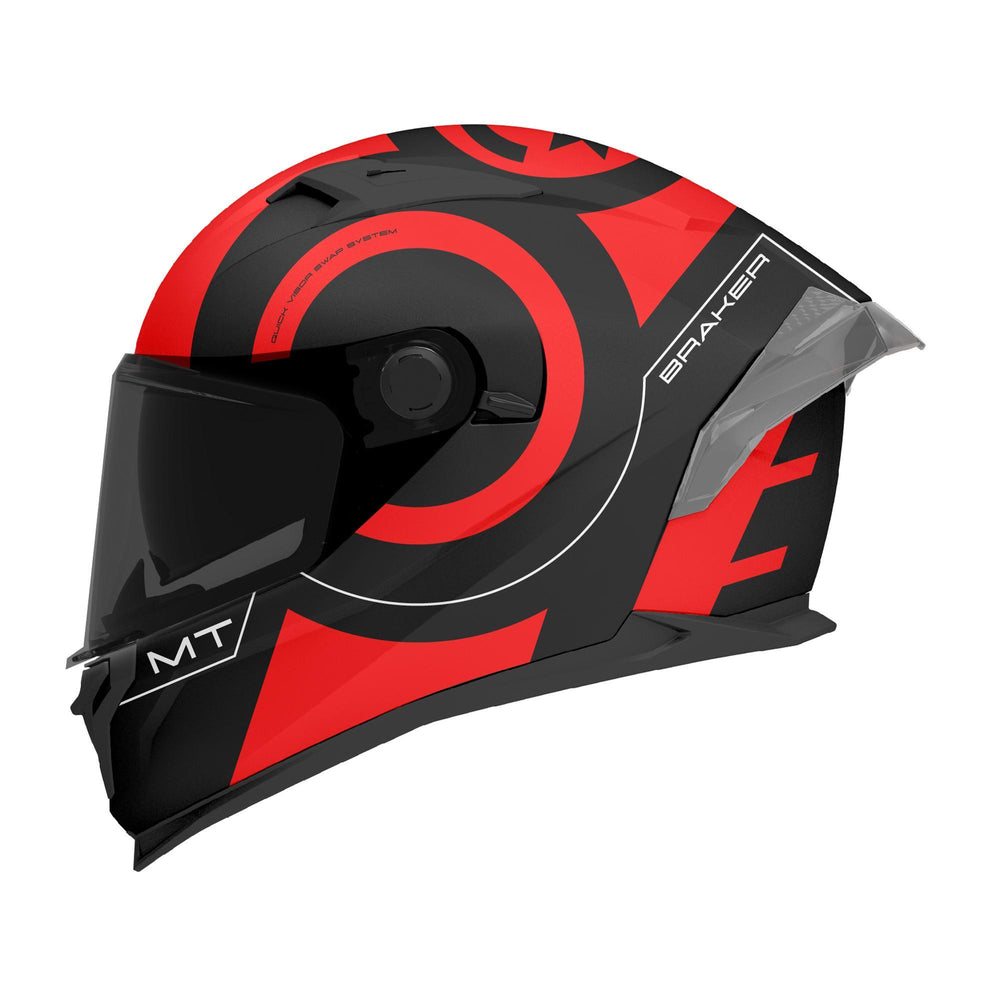 MT Braker SV Inox A5 Motorcycle Helmet Matt Black Red