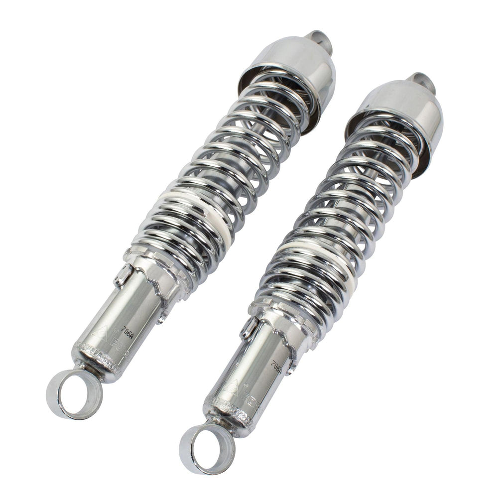 Bike It 365mm Eye To Eye Chrome Twin Shock Absorbers