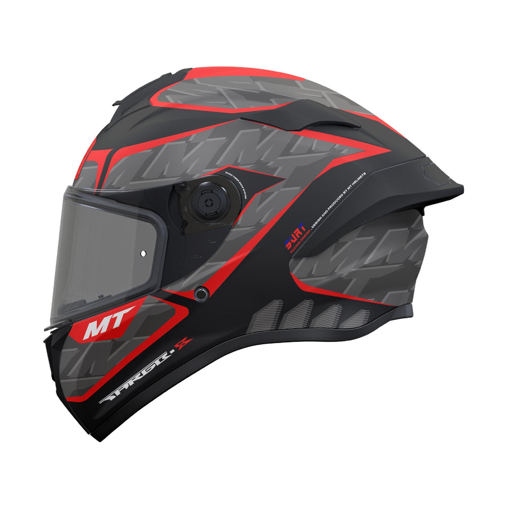 MT Targo S Surt B5 Motorcycle Helmet Matt Black Grey Red