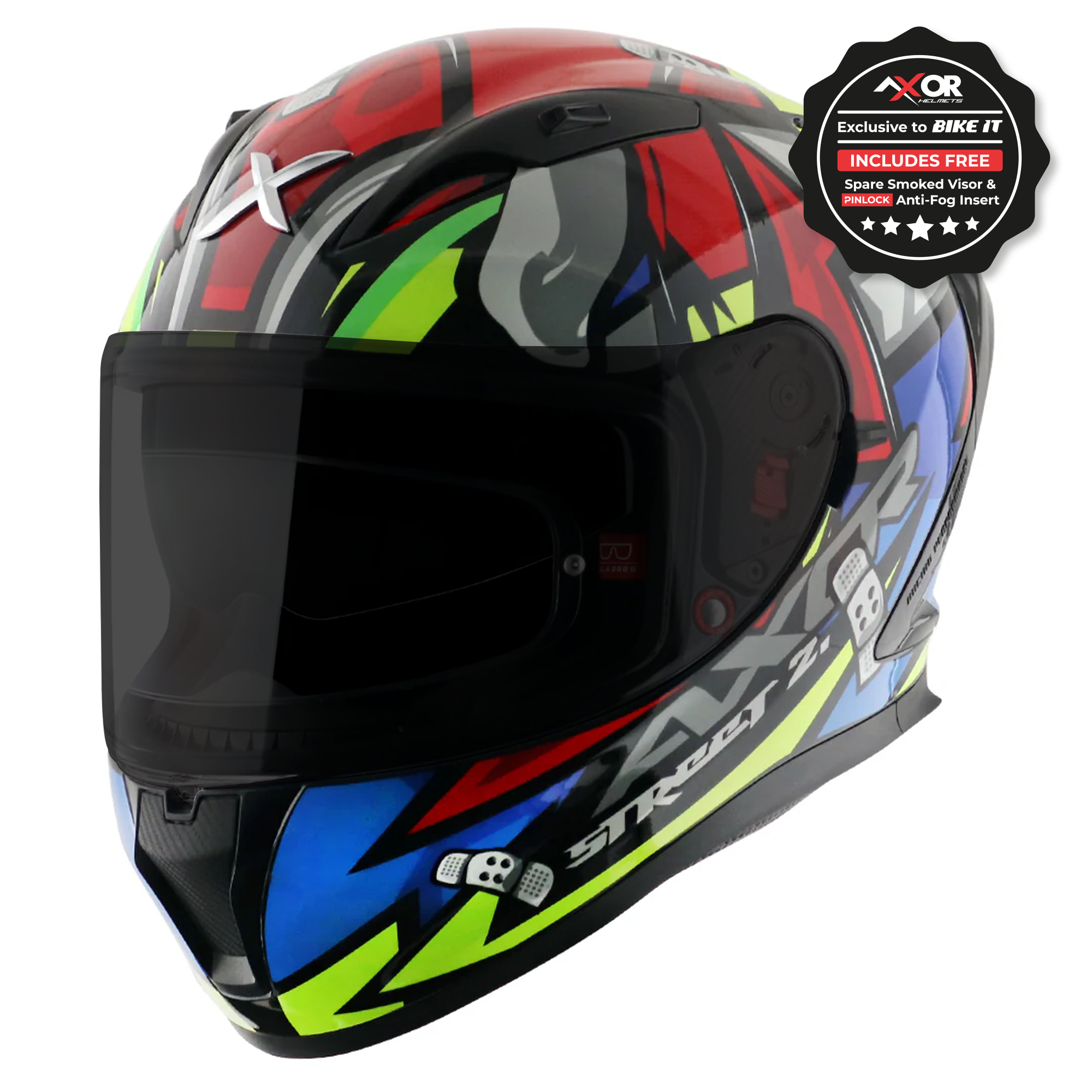 Axor Street Full Face Helmet - Bobby Black Red Gloss – Ghostbikes