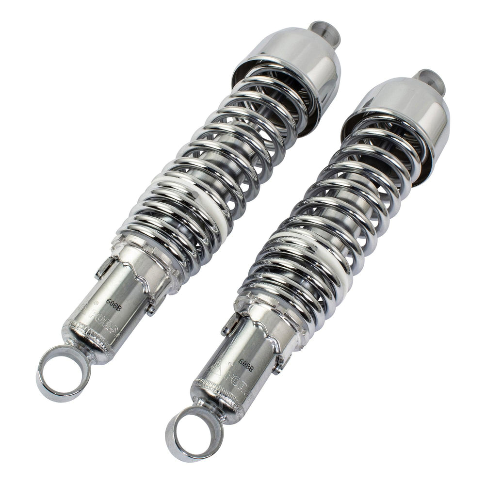 Bike It 335mm Eye To Eye Chrome Twin Shock Absorbers