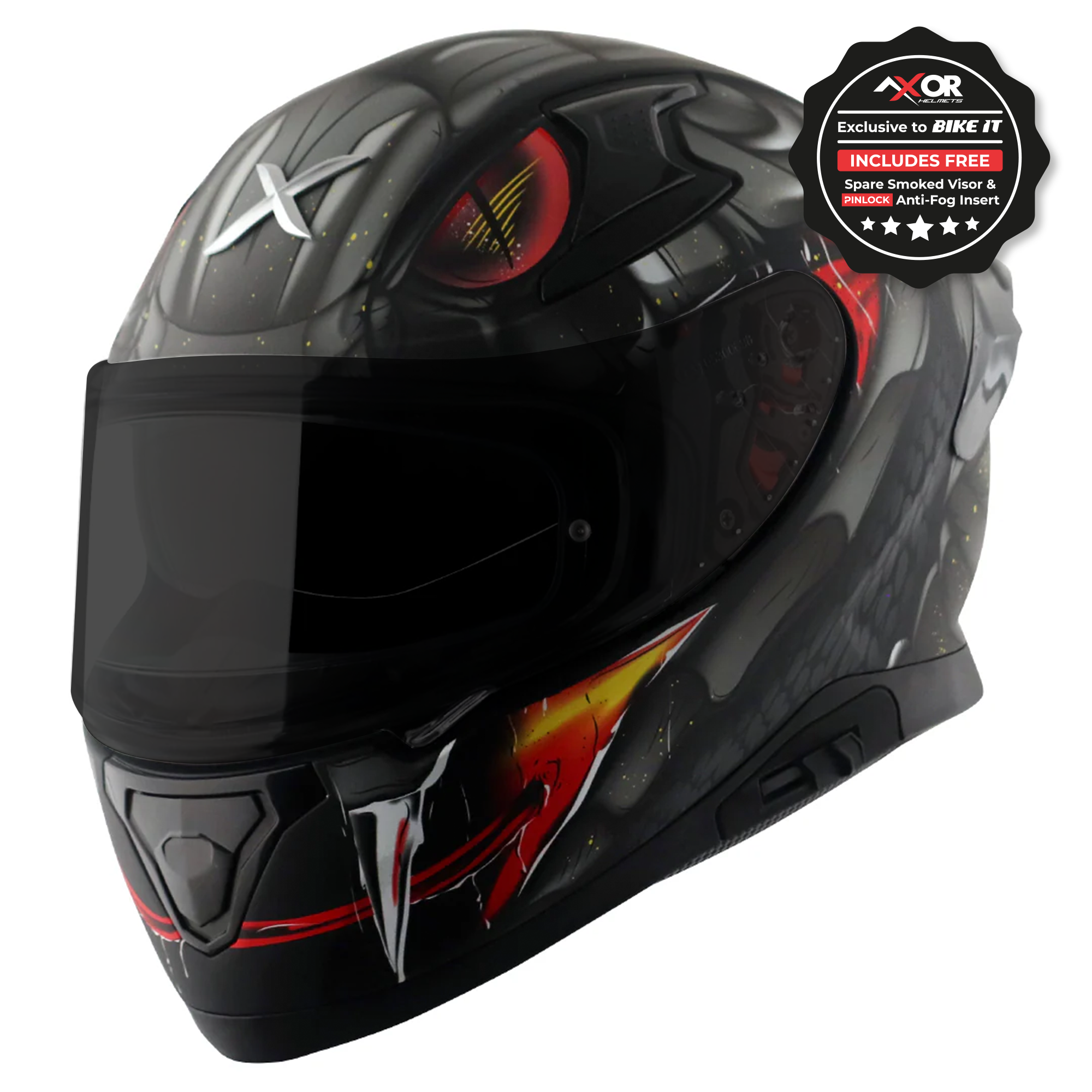 Axor Apex Full Face Helmet - Venomous Black Grey Matt – Ghostbikes