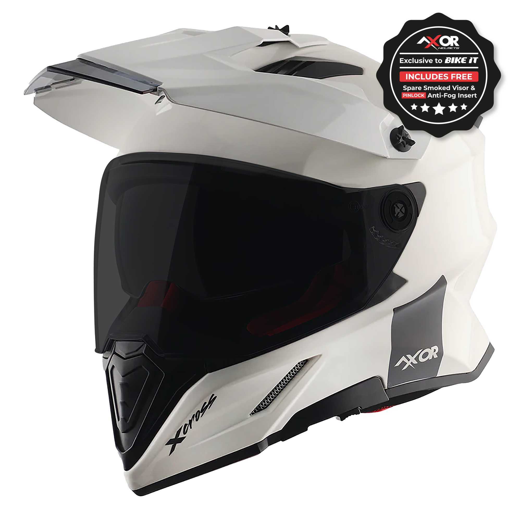 Axor Ghost Axor X-Cross Adventure Helmet - Gloss White – Ghostbikes