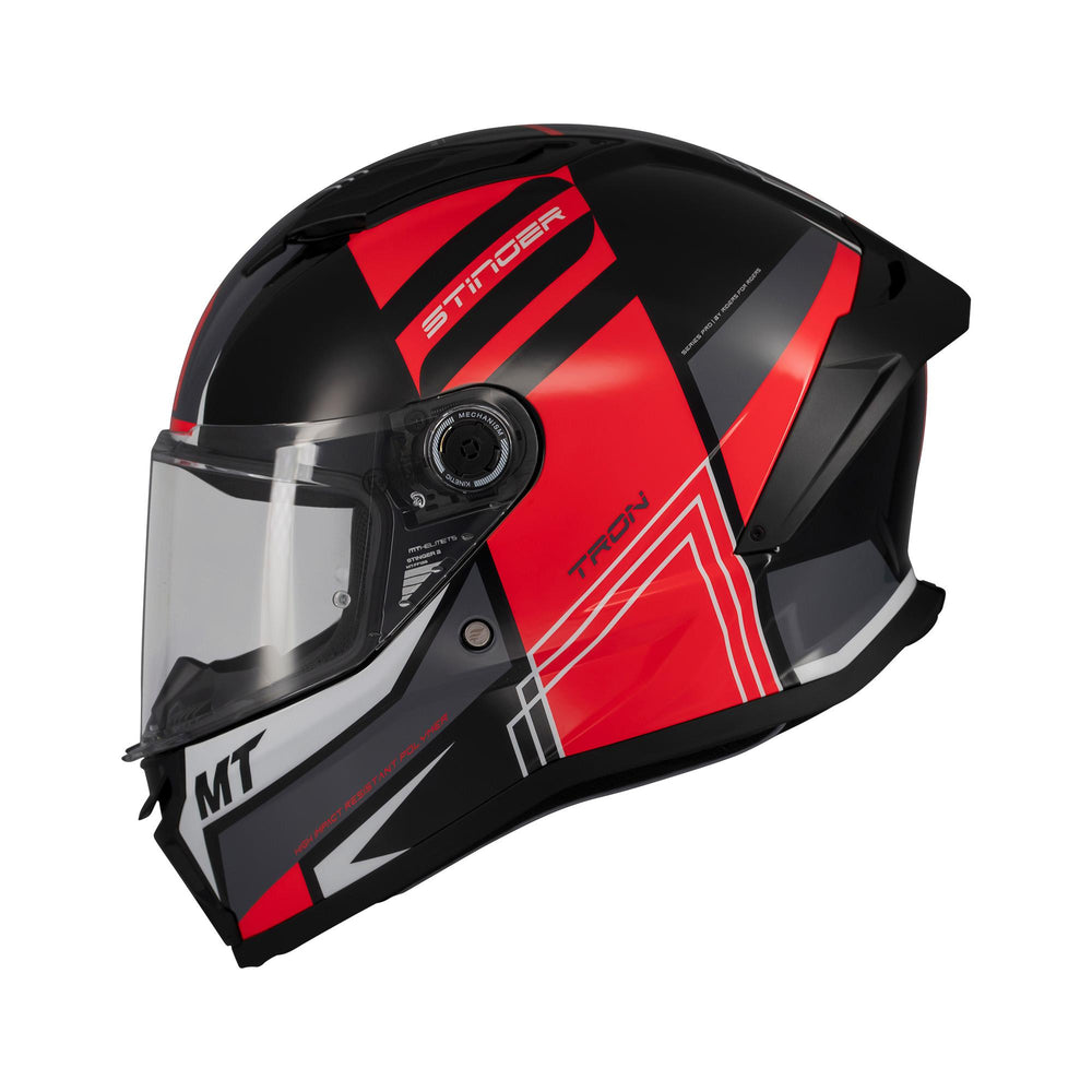 MT Stinger 2 Tron B15 Gloss Motorcycle Helmet Red