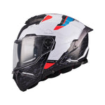 MT Atom 2 SV Highlands A7 Motorcycle Helmet Gloss White Red Blue