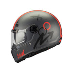 MT Jarama SV Papercut C15 Motorcycle Helmet Matt Black Red