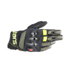 Alpinestars Halo Leather Gloves Forest Black Yellow Fluo