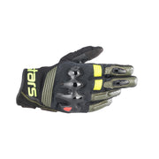 Alpinestars Halo Leather Gloves Forest Black Yellow Fluo