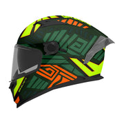MT Braker SV Zebra C6 Motorcycle Helmet Matt Black Green