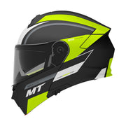MT Genesis SV Cave A3 Matt Black Fluo Yellow Motorcycle Helmet Black Fluo Yellow