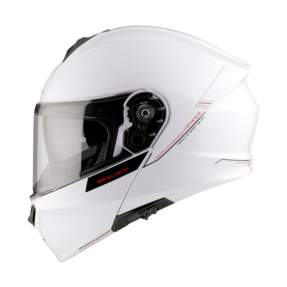 MT Genesis SV Solid A0 Motorcycle Helmet Gloss Pearl White