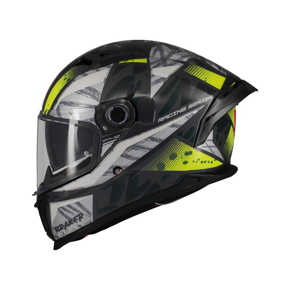 MT Braker Fury C6 Gloss Motorcycle Helmet Fluo