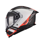 MT Braker SV Inception B5 Matt Motorcycle Helmet White Black Red