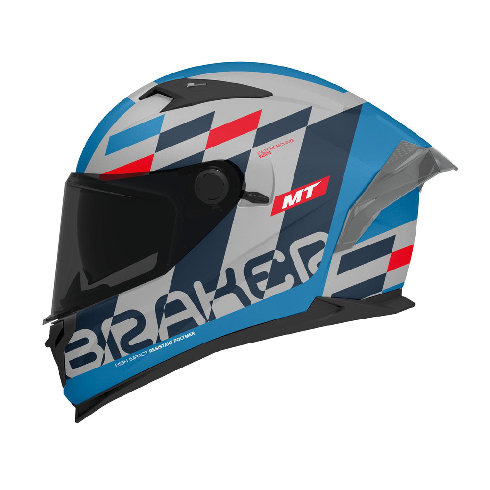 MT Braker Foster C7 Matt Motorcycle Helmet Blue