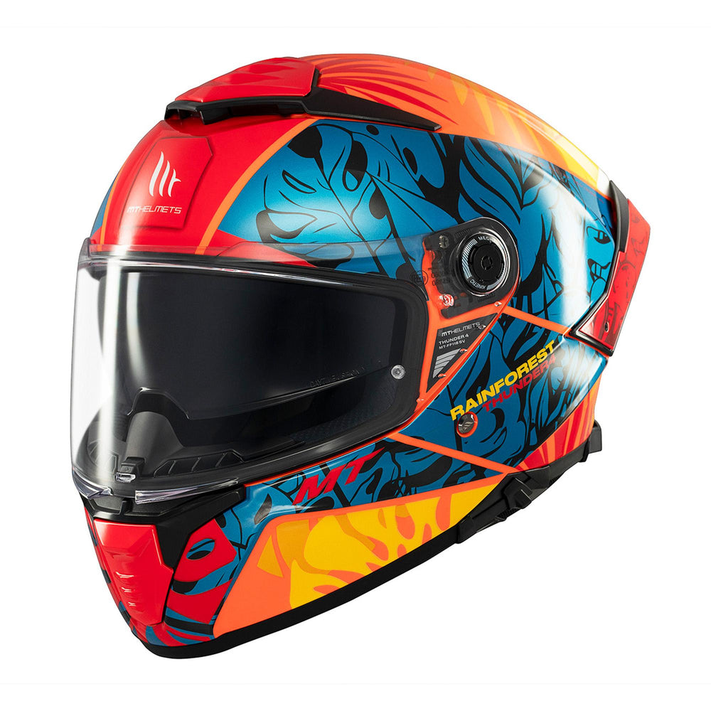 MT Thunder 4 SV Rainforest C4 Gloss Motorcycle Helmet Orange