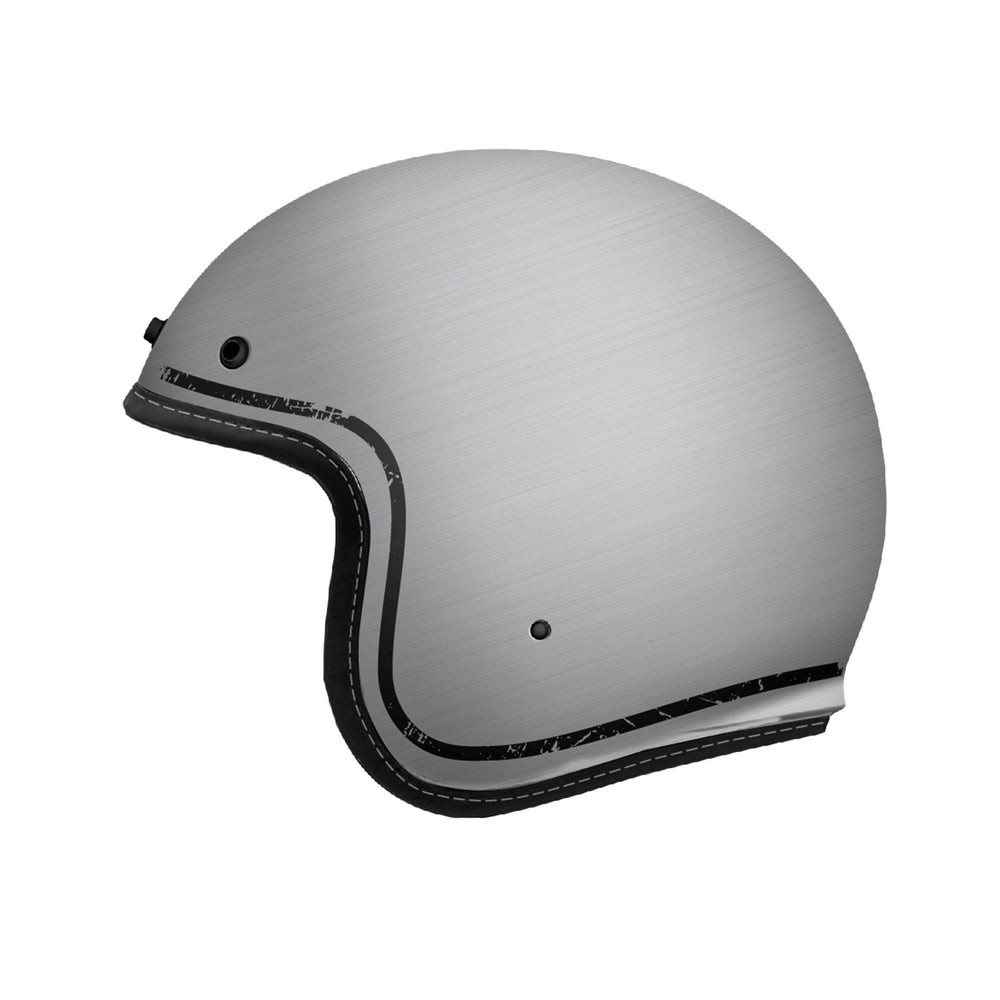 MT Le Mans 2 SV S Scratched Chrome A2 Matt Motorcycle Helmet Grey