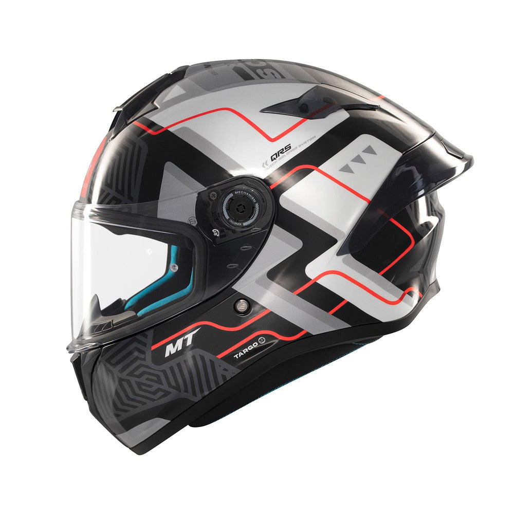MT Targo S Brik C0 Gloss Motorcycle Helmet Black/White