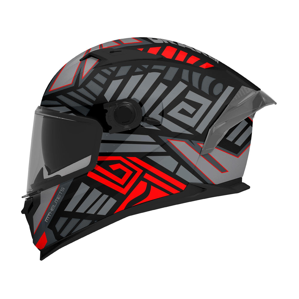 MT Braker SV Zebra B5 Motorcycle Helmet Matt Black Red