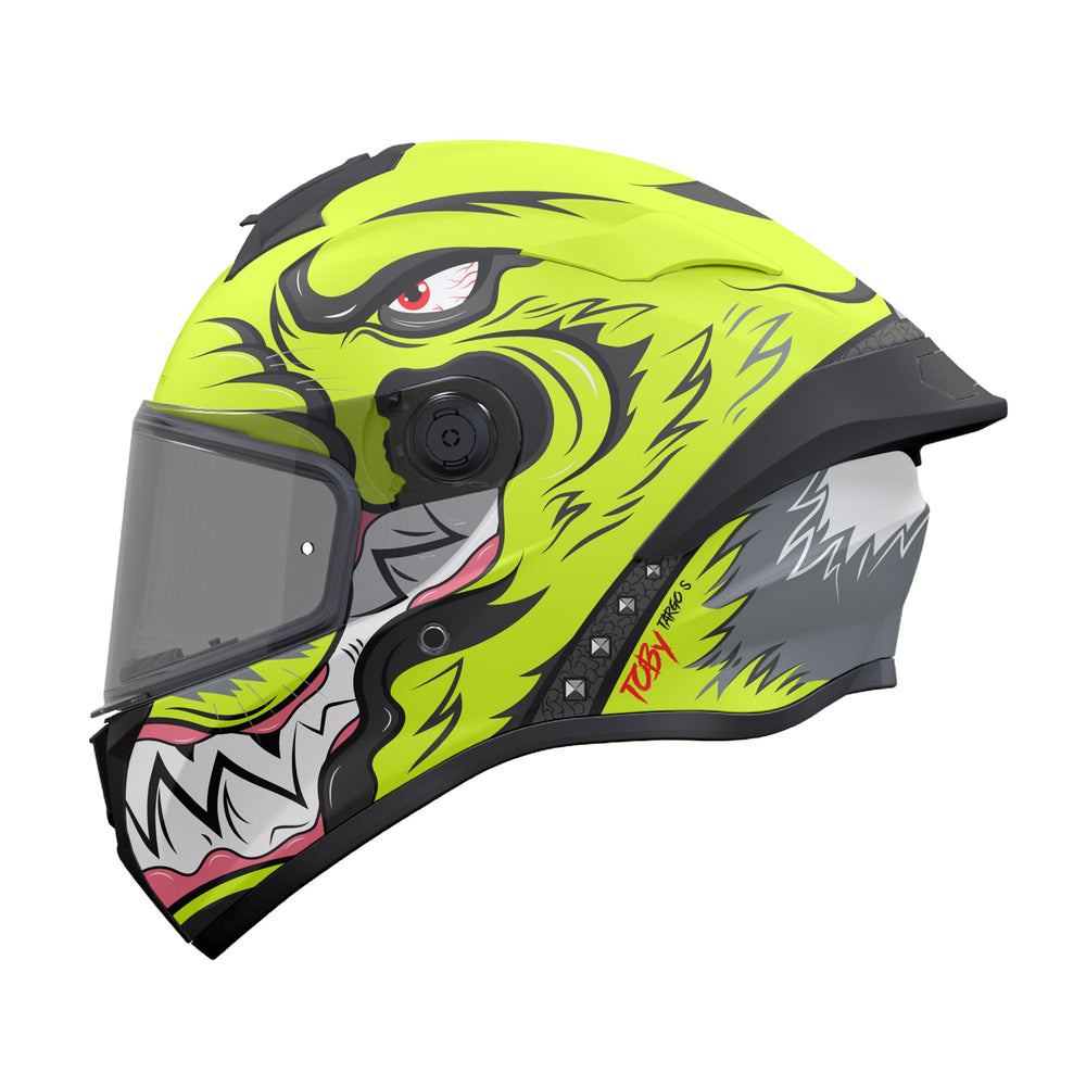 MT Targo S Toby C3 Motorcycle Helmet Matt Fluo Yellow