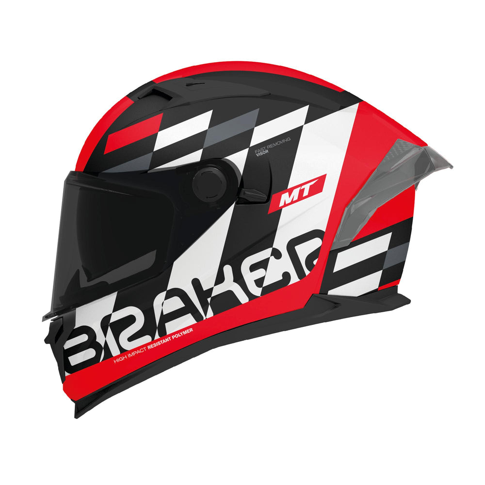 MT Braker Foster B5 Matt Motorcycle Helmet Red