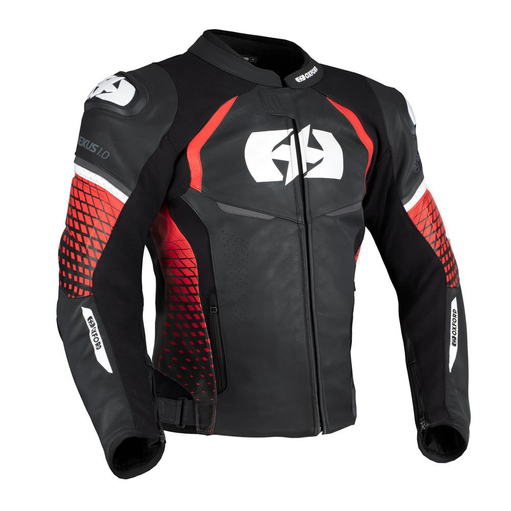 Oxford Nexus 1.0 Leather Men's Jacket Black/Red