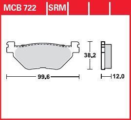 TRW SRM Series Sintered Brake Pads For Yamaha XP 500 T-Max 2001-2003 Rear