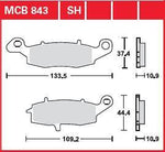 TRW SH Series Sintered Rear Brake Pads For Suzuki VL 1500 BT 2013-2016 Rear
