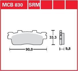 TRW SRM Series Sintered Brake Pads For Kymco Downtown 125 I 2010-2021 Rear