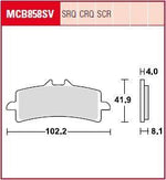 TRW SCR Series Sintered Race Brake Pads For Bimota BB3 1000 2014-2016 Rear