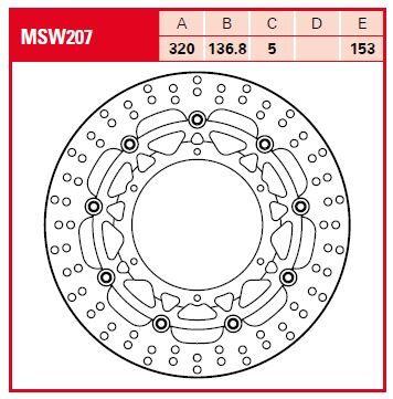 TRW Round Floating Brake Disc For KTM Adventure 1050 2015-2016 Front