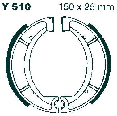 EBC G Grooved Brake Shoes For Yamaha DT 250 1975-1976 Rear