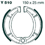 EBC G Grooved Brake Shoes For Yamaha DT 250 1975-1976 Rear