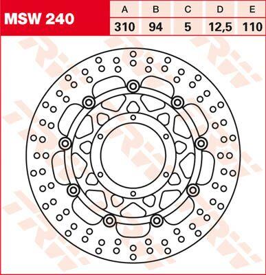 TRW Round Floating Brake Disc For Honda CB1000R 2008-2017 Front