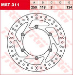 TRW Round Fixed Brake Disc 250mm For Suzuki DR125SM 2008-2012 Front