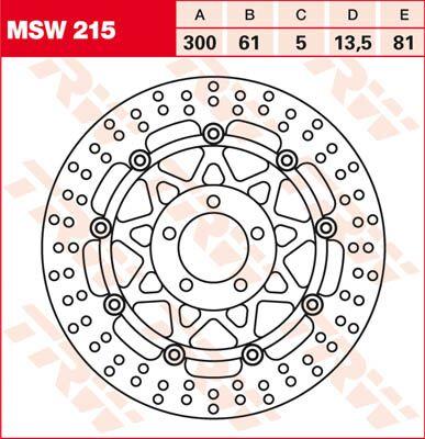 TRW Round Floating Brake Disc For Kawasaki GPZ 1100 1995-1999 Front