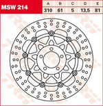 TRW Round Floating Brake Disc For Kawasaki ZR 1100 1996-1997 Front