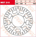 TRW Round Fixed Brake Disc Larger Than 300mm For Kawasaki EN 500 1997-2002 Front