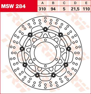 TRW Round Floating Brake Disc For Honda CTX1300 2014 Front
