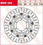 TRW Round Floating Brake Disc For Honda CTX1300 2014 Front