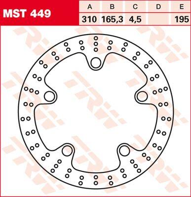 TRW Round Fixed Brake Disc 310mm For Honda GL 1800 B ABS Gold Wing 2015-2016 Front