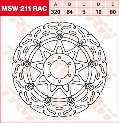 TRW Contoured Floating Brake Disc For Laverda 650 Ghost 1996-1998 Front