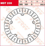 TRW Round Fixed Brake Disc 305mm For BMW K 1200 LT ABS 1999 Front