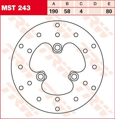 TRW Round Fixed Brake Disc For Sym Allo 125 2011-2016 Front