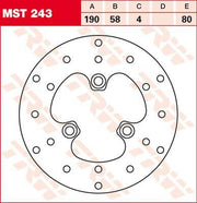 TRW Round Fixed Brake Disc For Sym Allo 125 2011-2016 Front